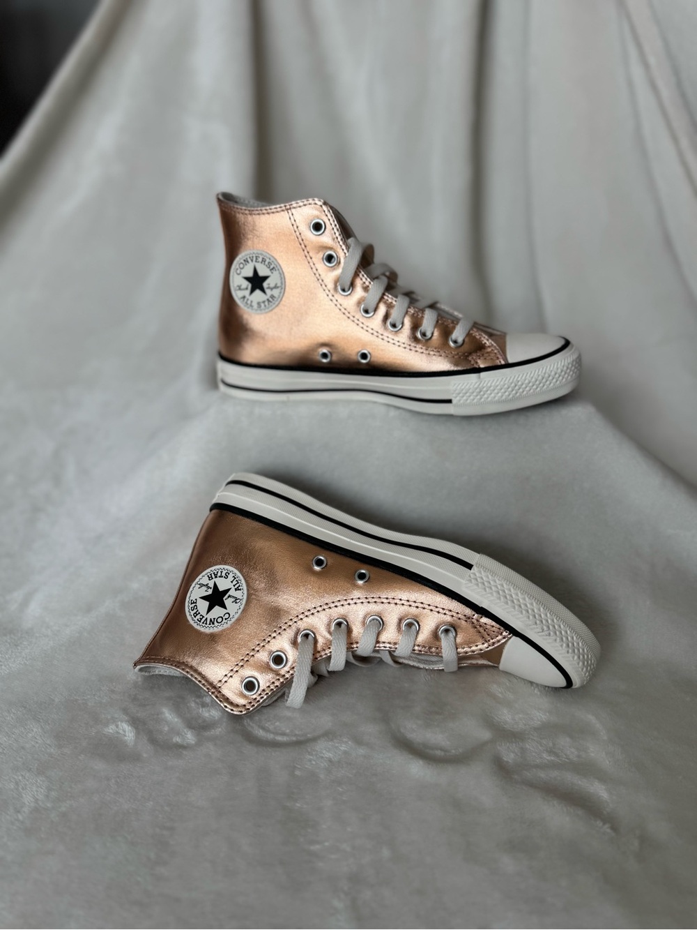 Converse Kids Metallic Rose Gold High Top Sneakers
